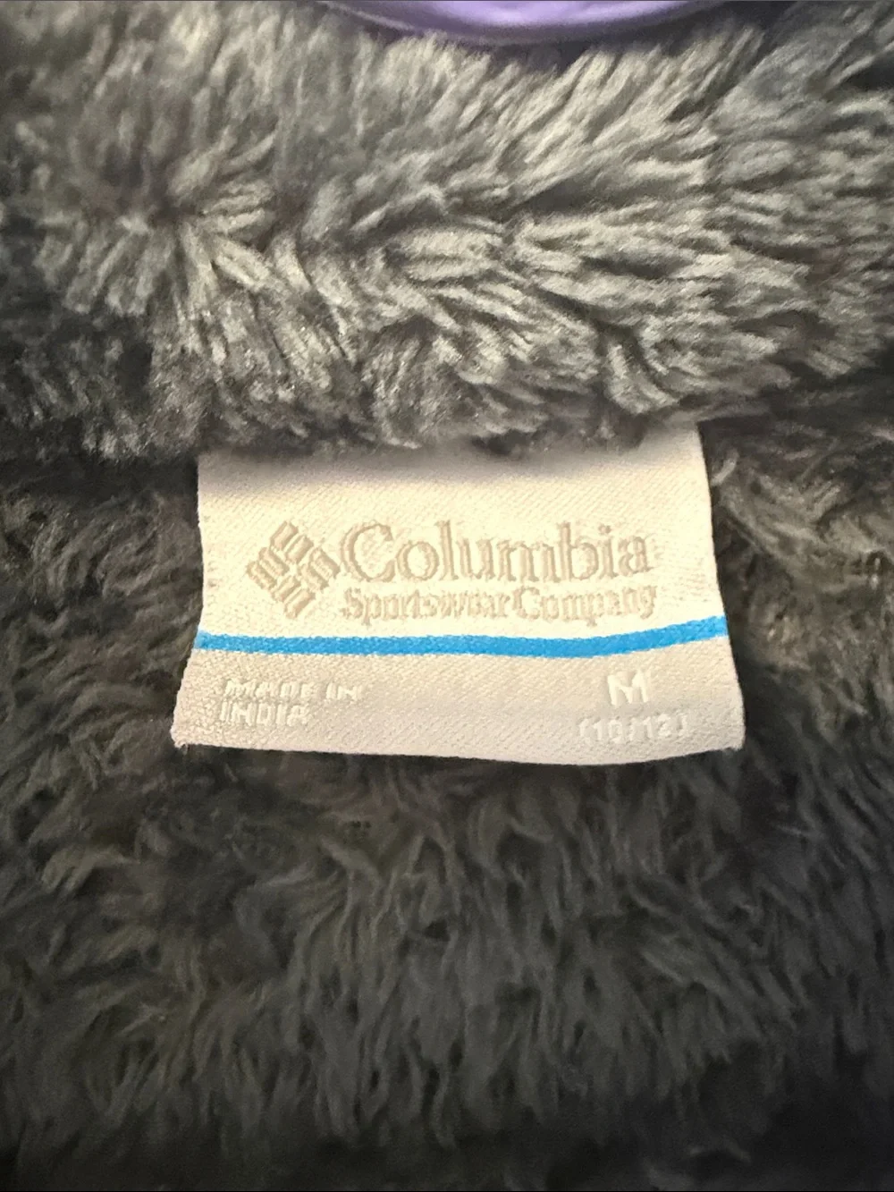 Columbia Kids Plush Full-Zip Jacket in Dark Gray with Pink Zipper